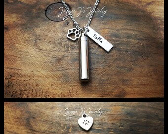 Personalized Cremation Urn Pendant-Stainless Steel Urn Necklace-Memorial Necklace-Remembrance Necklace-Cremation-Sympathy-Pet Urn for Ashes