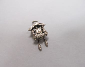 800 Silver Cuckoo Clock Charm W #844