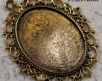 40x30mm Antique Gold Setting - Old World Lace - 1 pc : sku 08.02.13.2 - V17