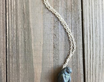 Manatee Pendant Necklace - Sea Cow, Mermaid - Adopt a Manatee - Made to Order