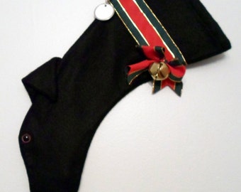 Greyhound Christmas Stocking Solid Black