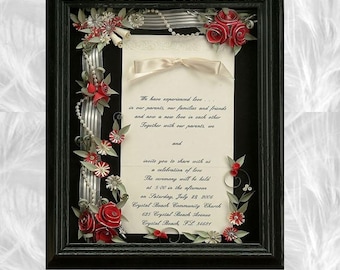framed wedding invitation fall wedding custom wedding frame