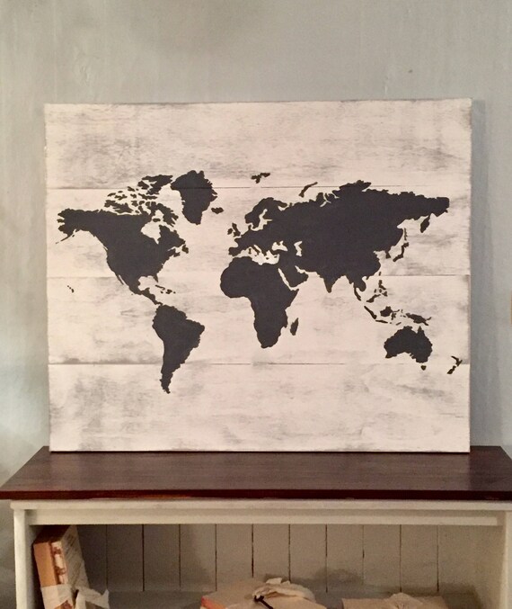 Planked World Map Wooden Farmhouse Like This Item