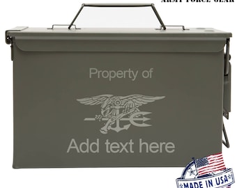 US Navy Seal Custom Engraved 30/50 Cal Ammo Can Personalized Dad Gift Cool Guy Gifts Father's Day Gift Grandpa Gift Groomsmen Hunter