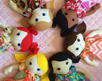 Custom cloth doll you choose hair/eyes/skin tone/girl or boy