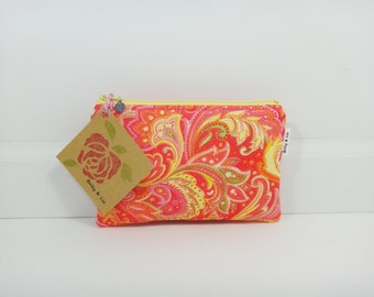 Bali Small Cosmetic Bag, Small Pouch, Makeup Bag, Small Pouch Purse, Small Cosmetic Pouch, Zipper Pouch, Makeup Pouch