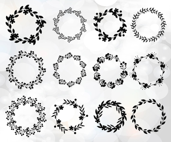 Free Free 226 Wreath Silhouette Flower Border Svg SVG PNG EPS DXF File