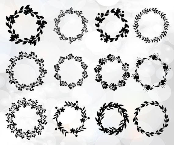 Free Free 226 Wreath Silhouette Flower Border Svg SVG PNG EPS DXF File