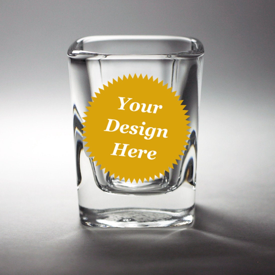 CUSTOM Square Shot Glass Choose your etched design