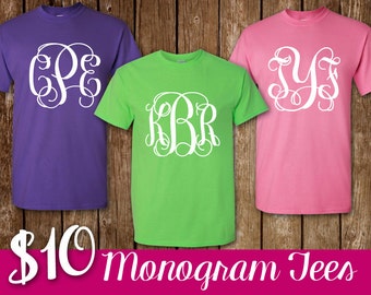 Monogram Shirt Personalized Short Sleeve Monogram T-Shirt Shirt Monogram Tee Unisex