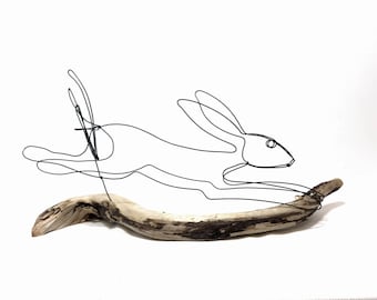 Hare Wire Sculpture, Rabbit Wire Sculpture, Bunny Art, 553822192