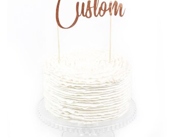 Custom Cake Topper, Cake Topper, Birthday Cake, Baby Shower, Food Decoration Rose Gold Cake Topper, Paper Topper, Customizable, Wedding Cake