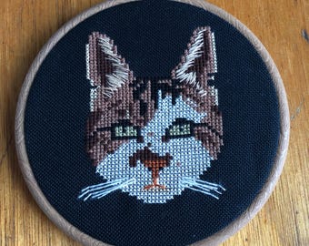 Custom embroidered pet portrait