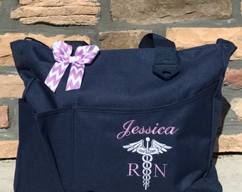 Personalized Caduceus NURSE/DOCTOR Super Tote
