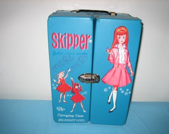 Vintage Blue Skipper Doll Case - Vintage Mattel Skipper Case 1964 - 1960s Barbie Items