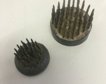 Flower arranging spikes ! Vintage lead and brass
