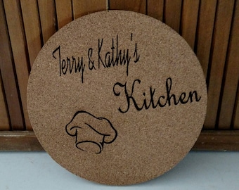 Kitchen Trivet. Cork.Laser Engraved Custom Trivets