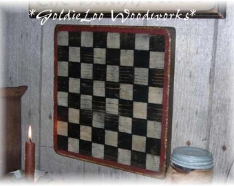 Simple Prim Checkerboard,Folk Art, Wall Art, Game Board