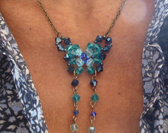 Butterfly swarovski crystal necklace