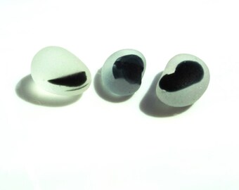 Collectors Seaglass - Set of Three Grey White Multies - Jun 05 - from Seaham beach, UK