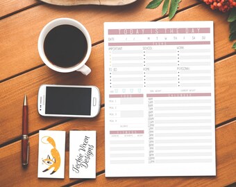 Daily Agenda Daily Planner Printable Planner To Do List Daily Schedule Day Planner Daily Organizer Instant Download Desk Planner Pages