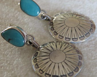 Turquoise Earrings Indian Genuine Handcrafted Post Stud Earrings