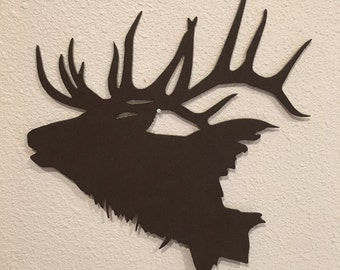 Majestic Elk Silhouette recycled steel Elk head Custom metal