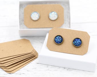Earrings Cards, Display Card, Craft Chipboard Earring Packaging for Handmade Jewelry Sellers, Small Rectangular Display Card 30x50mm