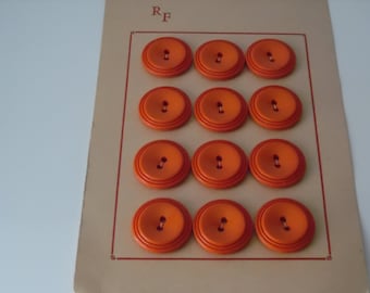 Vintage buttons. set of twelve vintage plastic buttons. Retro buttons. Carded buttons
