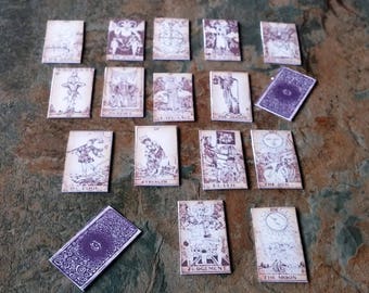 Tarot Cards, Dolls House, Dolls Accessories, Fairy Accessories, Dollhouse, Witches & Wizards, Miniature Fortune Tellers Cards, Gift For Her,