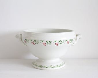 Antique French White Ironstone Soupiere/Tureen