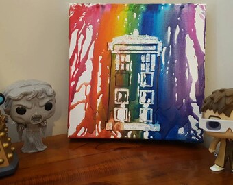 Melted Crayon Canvas Art - Star wars - Darth Vadar - Dr Who - Tardis