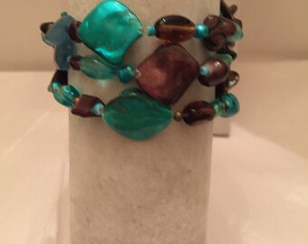 Size Small-Med Turquoise and Brown Bracelets