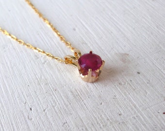 14K Gold Ruby Pendant