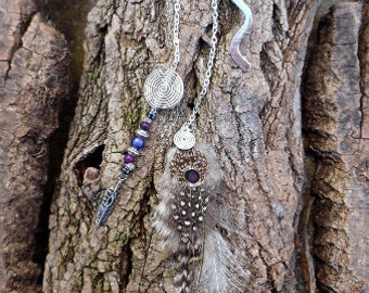Bookmarks with natural pheasant feather Spurrier ethnic tribal style