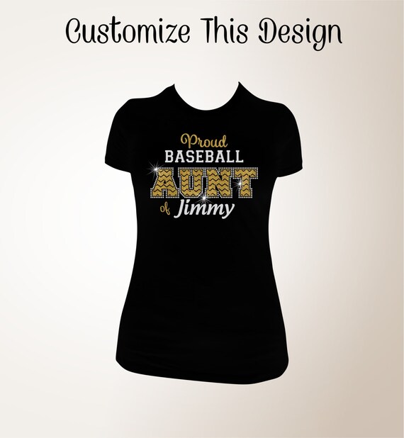 Baseball Aunt Tshirt Baseball Aunt Bling Shirts Bling