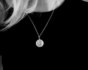 Silver necklace, 0.59 inches british coin , silver coin necklace, dainty necklace, Edward VII great Britain coin necklace