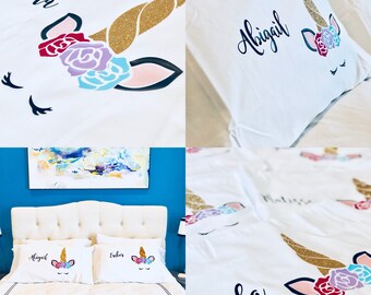Unicorn Pillow case, Custom Pillowcase, Personalized Pillow case, Girl gift, Birthday, Tween, Unicorn Gift, Unicorn, Unicorn Birthday