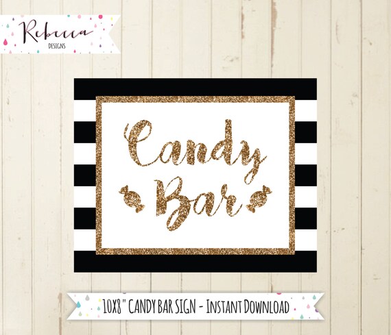Candy bar sign printable candy buffet sign black and white