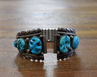 Vintage Turquoise Sterling Silver Watch