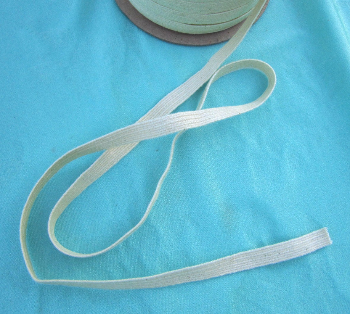 Cotton Swimsuit Elastic Natural Color 3/8 inch wide BTY By The