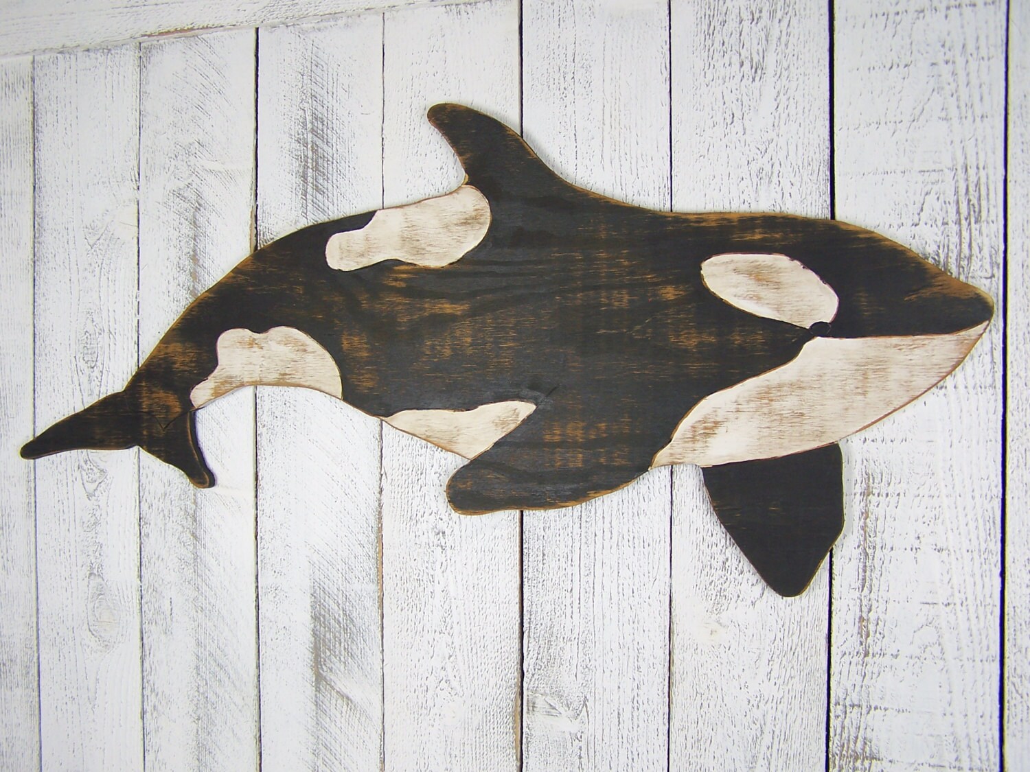 Orca Whale Sign Wall Art Wooden Decor Zoom