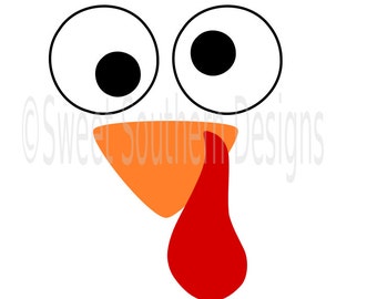 turkey face thanksgiving SVG instant download design for cricut or silhouette