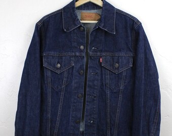Vintage Levi's Type III Denim Jacket Trucker Jacket 70505 0217 Levi Strauss and Co Dark Denim Jacket Size 40