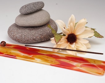 Sedona sunset glass incense burner, aromatherapy, yoga incense holder, meditation aid, yogi gift, mothers day gift, hippie