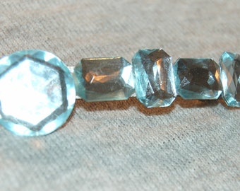 Barrette Hair Clip, Rhinestone Clear Sparkling, Vintage old jewelry