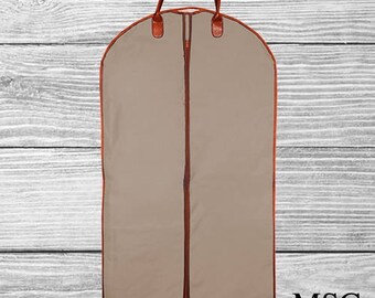 Monogrammed Mens Garment Bag, Tan suit bag, Garment Bag, Hanging Bag, Clothes Hanging Bag, Personalized Hanging Bag, Garment Bag,
