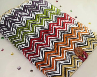 15 inch MacBook Pro Sleeve, Retina Display MacBook Case Laptop Case 15 inch MacBook Pro and Ultrabooks with Pocket Chevron
