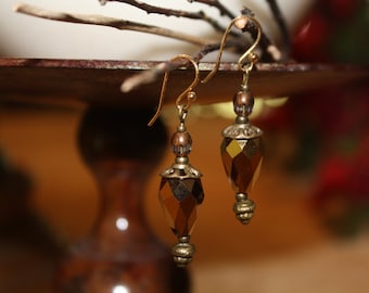 Incandescent lantern earrings.
