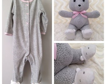 Keepsake Bear, Memory Bear, Teddy Bear Made from Baby Onesie